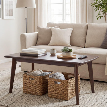 Dreamade 34.5" Solid Wood Coffee Table with Tapered Legs