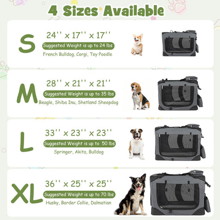 Dreamade Folding Soft Dog Crate with 5-Sided Mesh