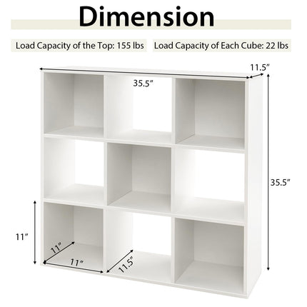 Dreamade 9-Cube Bookcase White