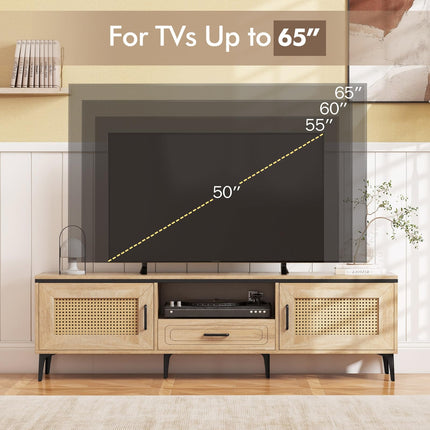 Dreamade TV Stand for TV up to 65 Inches, Entertainment Center with 2 Cabinets