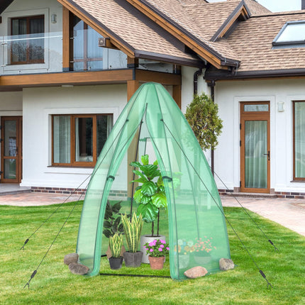 Dreamade Portable Walk-in Greenhouse - 5.5’x5.5’x6’ PE Cover, Roll-up Zippered Door, Window