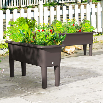 Dreamade Raised Garden Beds Outdoor Set of 2, Self-Watering Planter Box with Detachable Legs & Drainage Hole