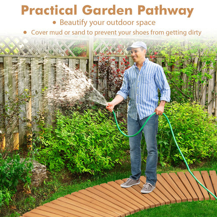Dreamade Garden Pathway Roll Up - 7ft Curved Wood Walkway 17 inch Width