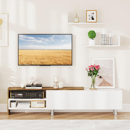 Dreamade 80 Inch TV Stand and 2 Floating Shelves Set