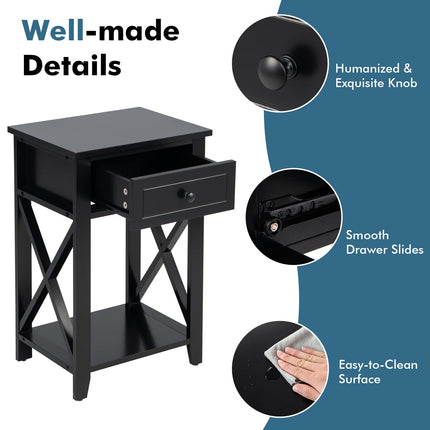 Dreamade Modern X-Design Nightstand