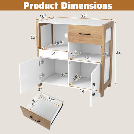 Dreamade Buffet Sideboard with Pull-Out Shelf