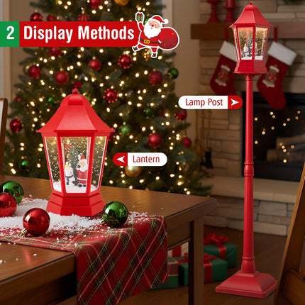 Dreamade 5.3 Ft Christmas Snowy Street Lamp | 2-in-1 Musical Lamp Post & Snow Globe Lantern