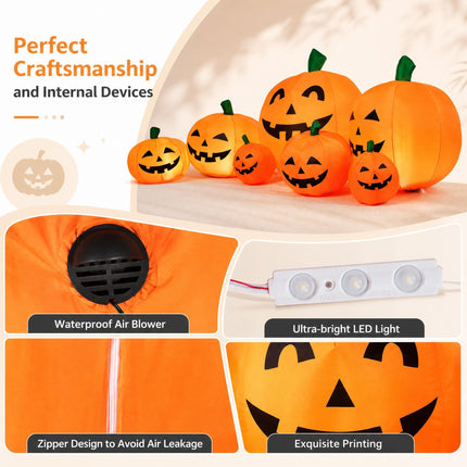 DREAMADE 7.5 FT Halloween Inflatable Pumpkins Blow Up Jack-o-Lantern