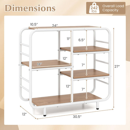 Dreamade 5-Tier Industrial Bookcas Book Shelf Storage Organizer with Metal Frame