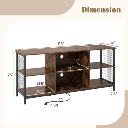 Dreamade Industrial TV Stand for TVs up to 65 Inch
