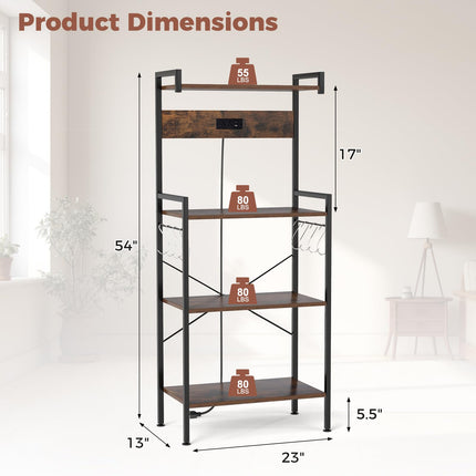 Dreamade Bakers Rack with Storage 4 Tiers Shelf