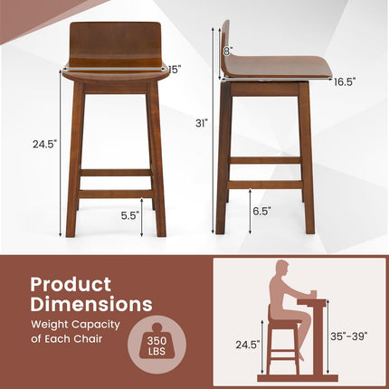 Dreamade 24.5" Swivel Bar Stools Set of 2/4