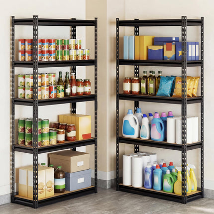 Dreamade 5-Tier Metal Storage Shelves Heavy Duty Garage Shelving Units(1/2/3/4,30" W x 12" D x 60" H)