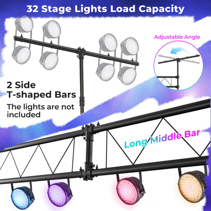 Dreamade DJ Light Stand, 14FT Lighting Truss System with 32 Lights Hold 220LBS Capacity