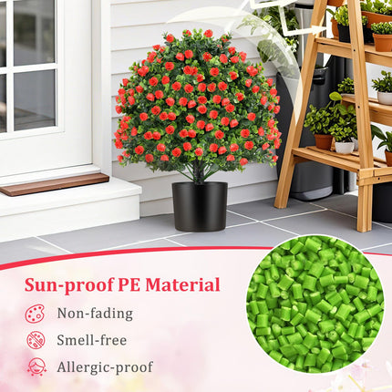 Dreamade 21.5’’ Artificial Rose Topiary Ball Tree for Indoor Outdoor