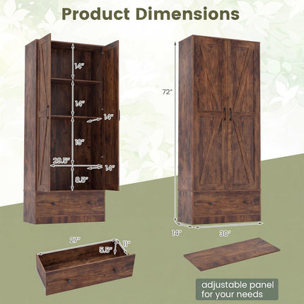 Dreamade 72" Tall Kitchen Pantry Cabinet for Dining Room Living Room Bathroom