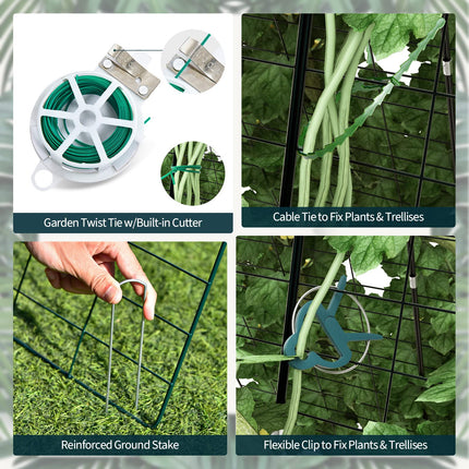 Dreamade 4 Panels Cucumber Trellis A-Frame Garden Trellis for Plant Climbing