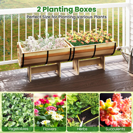 Dreamade Half Barrel Raised Garden Bed for Flower Vegetable Fruit