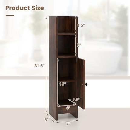 Dreamade Slim Bathroom Cabinet with 3 Level Adjustable Shelf & Anti toppling Design