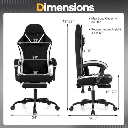 Dreamade Ergonomic Computer Desk Chair with Headrest, Lumbar Support
