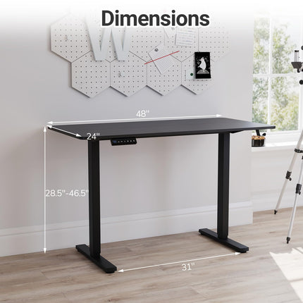 Dreamade Electric Standing Desk 48" x 24" Ergonomic Height Adjustable Sit to Stand Desk with 3 Memory Preset