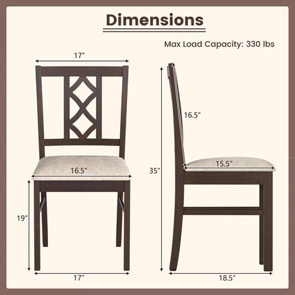 Dreamade Dining Chairs Set of 2/4 Rubber Wood Dining Room Chairs