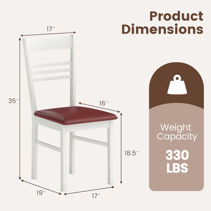 Dreamade Wooden Dining Chairs Set of 2/4 Armless Kitchen Chairs w/Slat Backrest