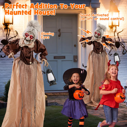 Dreamade Halloween Animatronic, Talking Zombie Maid in Lantern