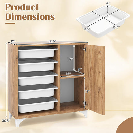 Dreamade Buffet Cabinet Sideboard with Plastic Storage Drawer