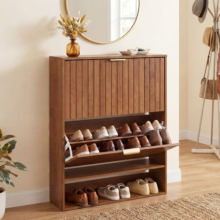 Dreamade Shoe Storage Cabinet with 2 Flip Drawers