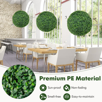 Dreamade 2 PCS 20 Inch Artificial Plant Topiary Ball, Round Faux Boxwood Balls Outdoor