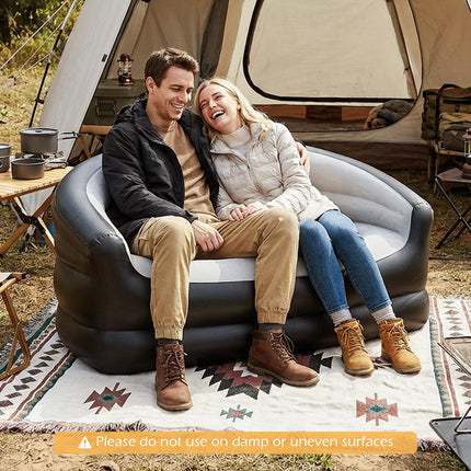 Dreamade Inflatable Loveseat Couch Portable & Foldable 2-Seater Air Sofa(1/2)