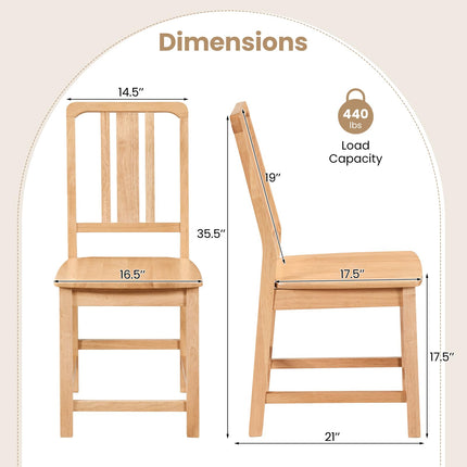 Dreamade Rubber Wood Kitchen Chairs with Hollowed Backrest
