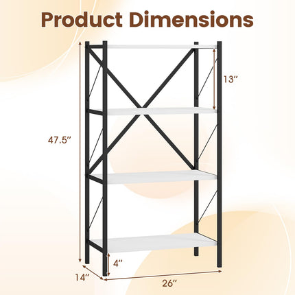 Dreamade Modern Bookcase with Heavy-Duty Metal Frame (1/2)