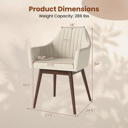 Dreamade Upholstered Dining Chairs Set of 2/4 Mid Century Kitchen Chairs with Wrap-Around Backrest