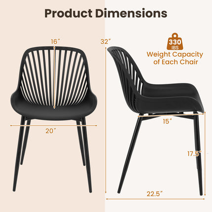 Dreamade Black Dining Chairs Set of 4, Modern Kitchen Chairs w/Metal Legs