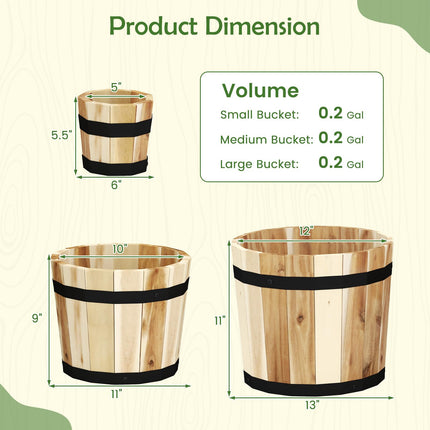 Dreamade Outdoor Acacia Wood Raised Garden Bed for Flower Vegetable Fruit