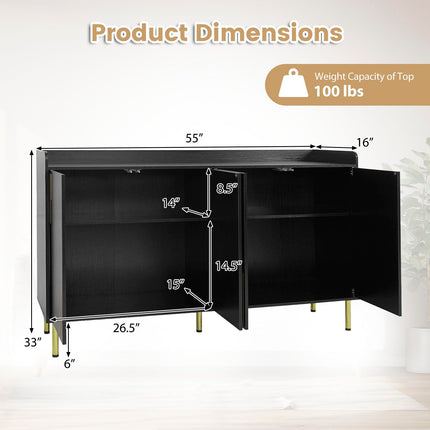Dreamade 55" Modern Buffet Cabinet with 4 Doors