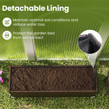 Dreamade 38”x12”x14" Wicker Raised Garden Bed with Wheels