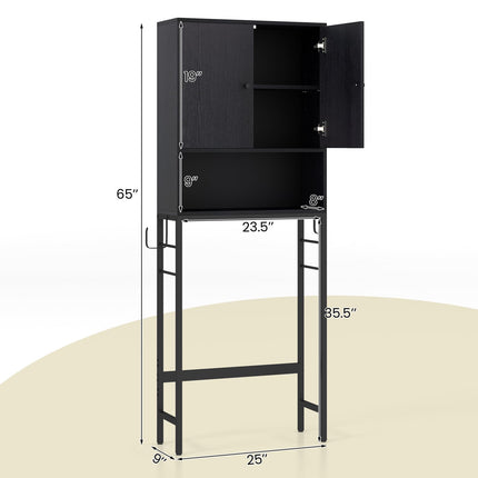 Dreamade Over The Toilet Storage Cabinet - Toilet Shelf Rack with Anti-Tip Device