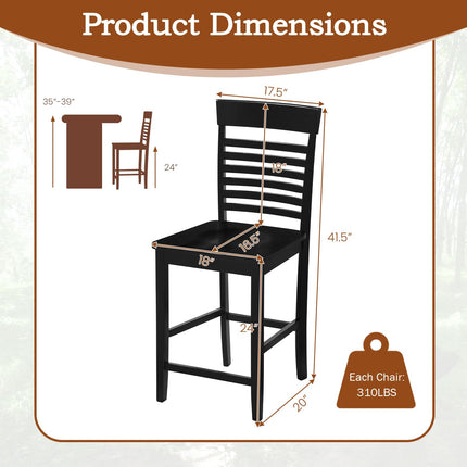 Dreamade Dining Chair Set of 2/4 with Footrests and Solid Wood Frame