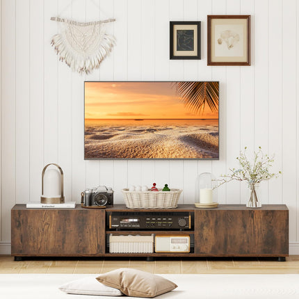 Dreamade TV Stand for 55-70 Inch TV Modern Entertainment Center w/ 3 Open Shelves