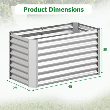 Dreamade 4 x 2 x 2 FT Galvanized Raised Garden Bed (1/2)
