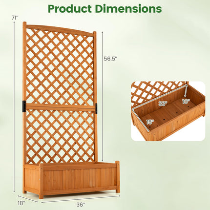 Dreamade 71" Wooden Raised Garden Bed with Trellis (1/2)