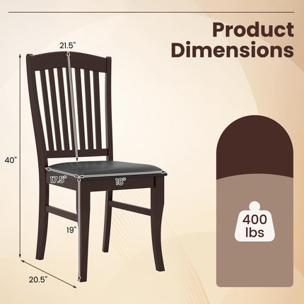 Dreamade Set of 2/4 Wooden PU Leather Upholstered Dining Chairs