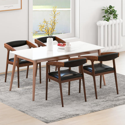 Dreamade Modern Accent Chair - PU Leather Upholstered Armchairs w/Cozy Backrest & Padded Seat Cushion