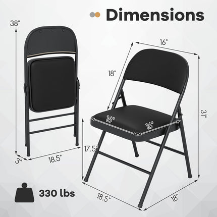 Dreamade Portable Party Chairs with Metal Frame