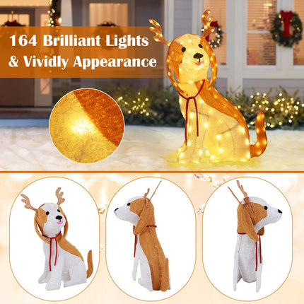 Dreamade Lighted Christmas Dog, Indoor Outdoor Puppy Decoration w/LED Lights