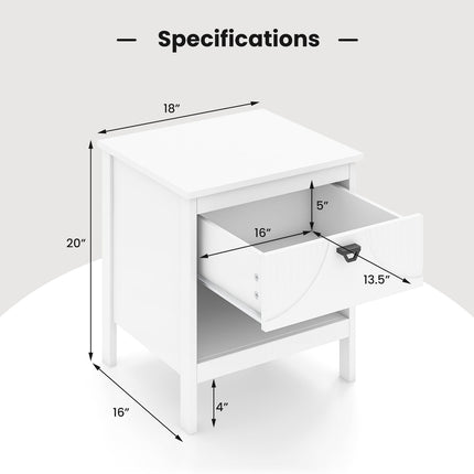Dreamade Modern Nightstand with Drawer for Bedroom Small Place