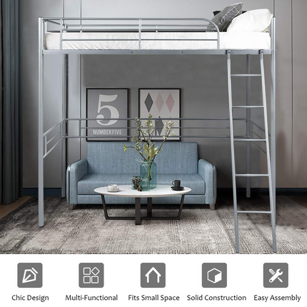 Dreamade Heavy Duty Twin Loft Bed with Ladder